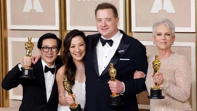 shannonlada's tweet photo. El último cuarteto ganador en las categorías de actuación.

#Oscars https://t.co/VvqJCGY9KX