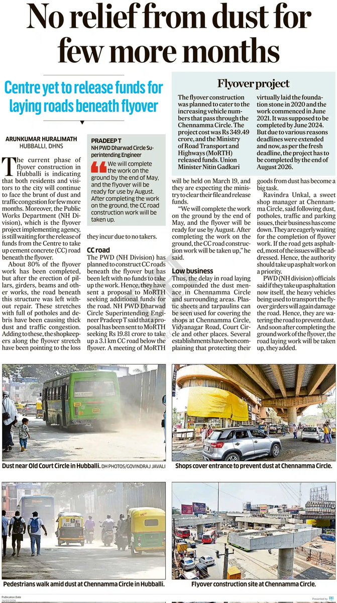 arunkbh's tweet image. #Hubballi
No relief from dust for few more months 
@DeccanHerald @anithapailoor @HubliCityeGroup @Hubballi_Infra @hublimandi @Namma_Dharwad @Namma_HD @HdmcHubliDwd @MORTHIndia
