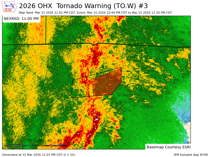 OHX updates Tornado Warning [tornado: RADAR INDICATED, hail: <.75