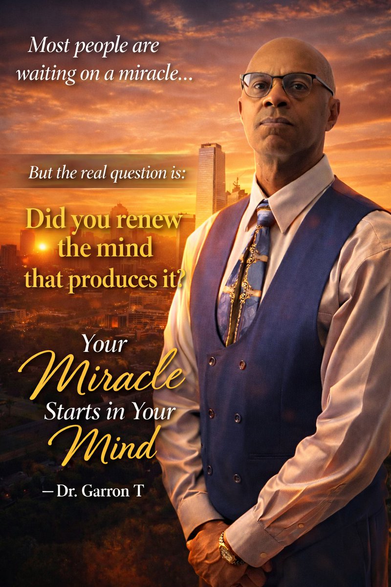 GarronT's tweet photo. Most people are waiting for a miracle…

But the truth is this:

✨ Your miracle begins in your mind.

What you believe determines what you see.
What you think determines what you build.
What you expect determines what becomes possible.

When you renew your thinking, everything changes.

This is the foundation of The Miracle Mind Movement.

A movement built on faith, vision, discipline, and purpose.

🧠 Renew your thinking
🔥 Strengthen your faith
🚀 Unlock your potential

Your miracle does not start someday.

It starts in your mind today.

#MiracleMindMovement #Leadership #FaithAndPurpose #MindsetMatters #PersonalGrowth