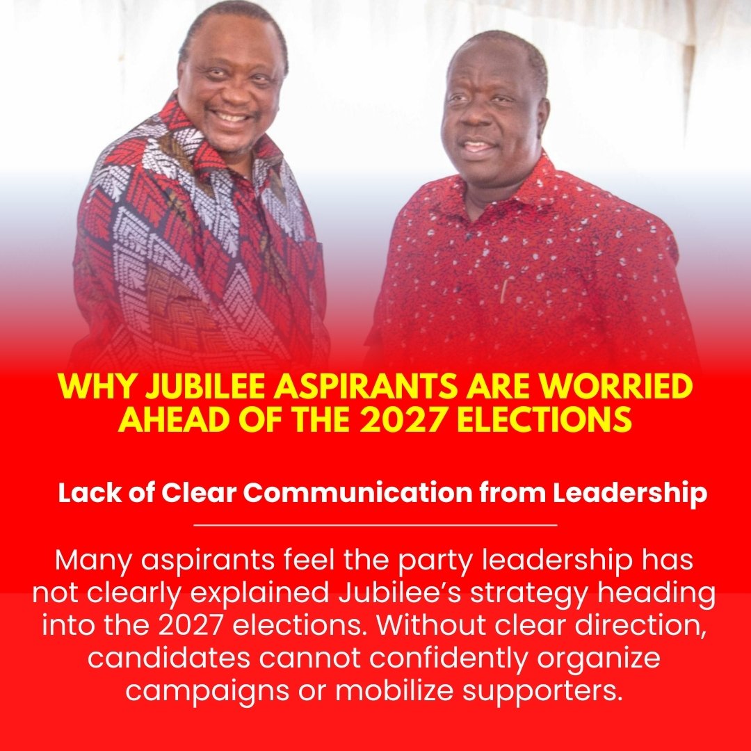 VictorMuta54071's tweet photo. Some party members say political branding is a sign of confidence and readiness. When the Jubilee Party brand disappears at events, it sends worrying signals.
#JubileeNiHome

Jubilee Aspirant Forum https://t.co/k8oFFKBmgN