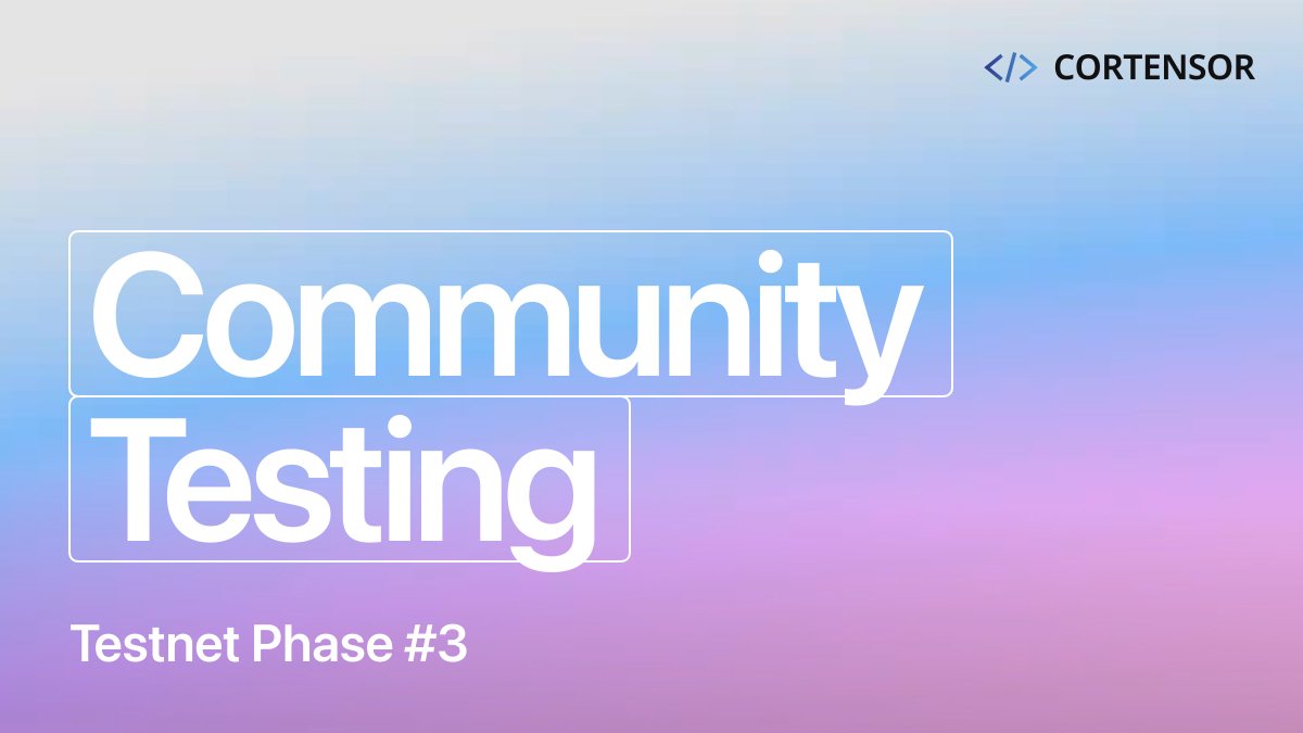 🧪 Testnet Phase #3 Starts Now

Testnet Phase #3 is now live.

Phase #3 pushes Cortensor from “trust-layer hardening” into economic + agentic hardening - payments/staking become production-shaped, rewards become more repeatable, and router surfaces move closer to agent