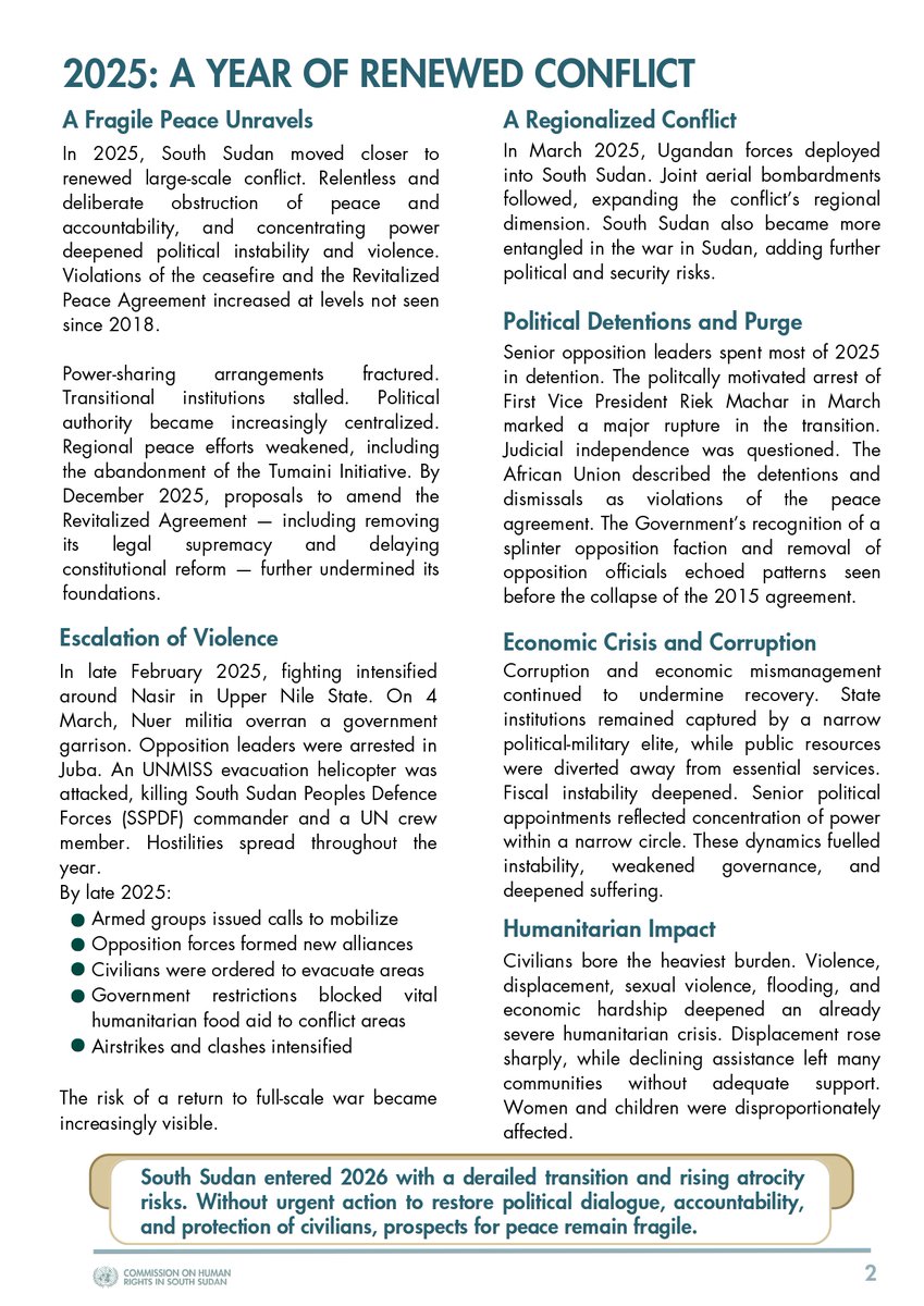 UN Commission on Human Rights in South Sudan tweet media