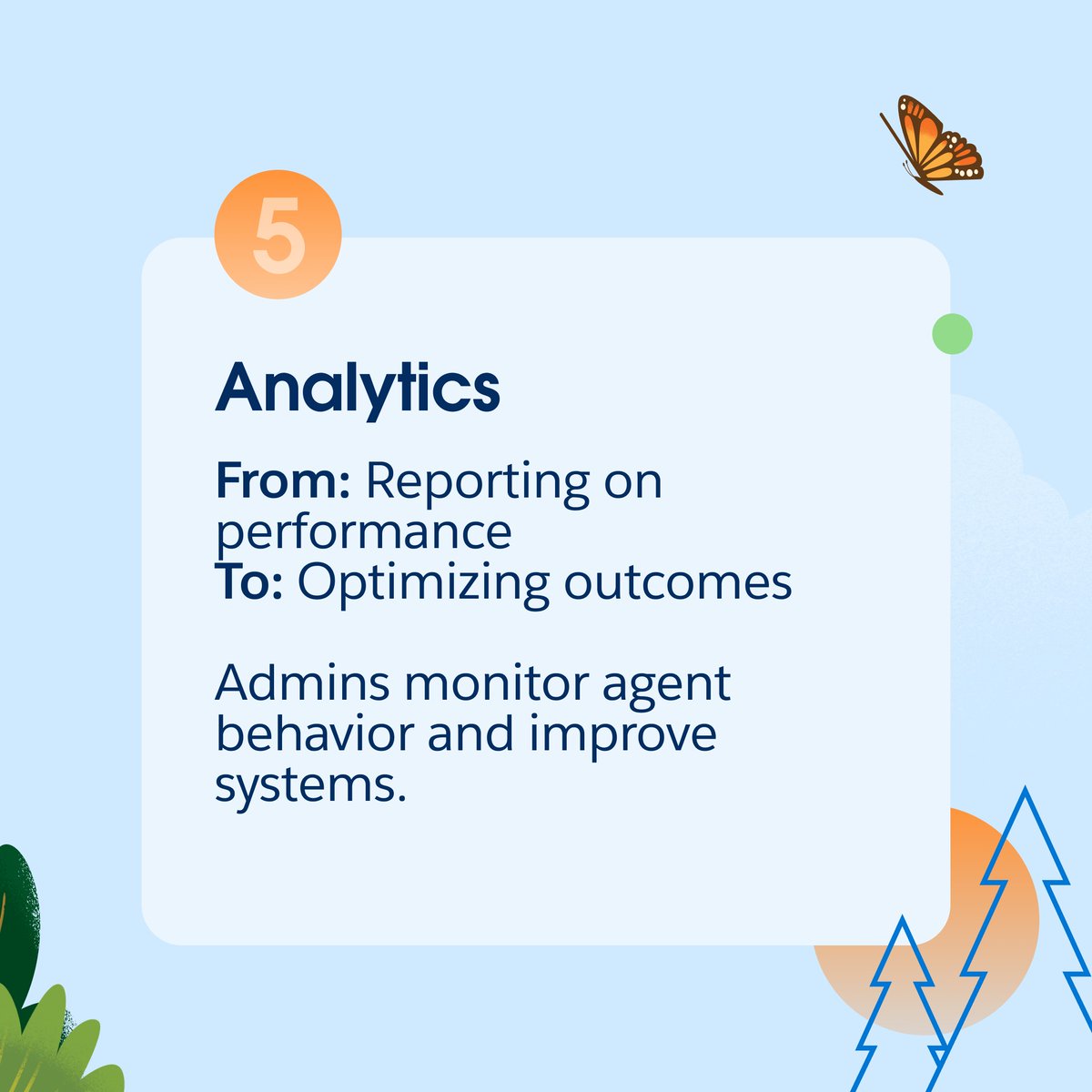 SalesforceAdmns's tweet photo. 🧠 The Salesforce Admin role is evolving to run the Agentic Enterprise. 

We outlined 5 shifts happening across data, security, automation, experience, and analytics.

We’re curious: What “From → To” shift are you seeing in your admin role? 

Learn more: https://t.co/a5QA1FOY8S