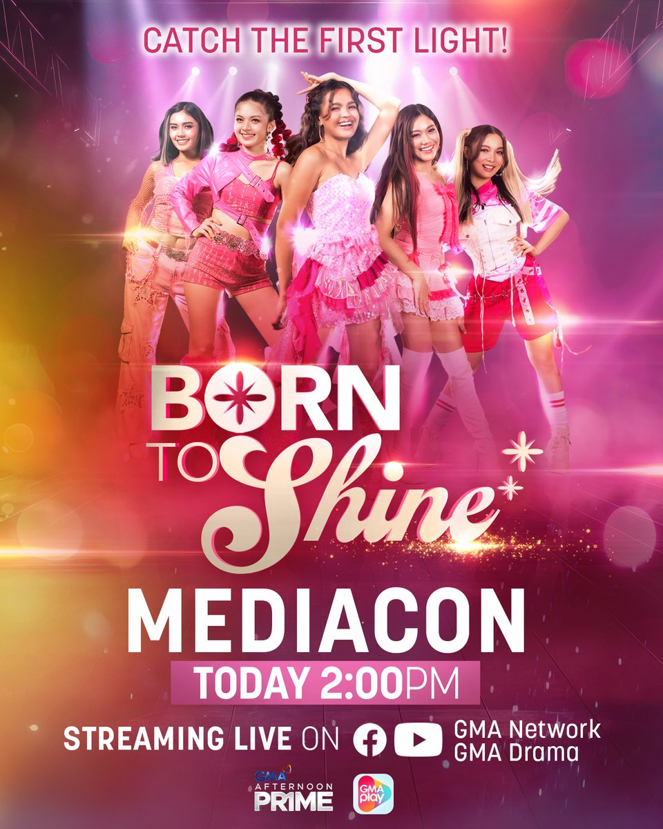 Catch the first light. ✨

Tune in to the #BornToShine Media Conference this March 16, 2:00 PM, and be among the first to hear from the stars and creators behind the upcoming series.

Streaming live on GMA Network and GMA Drama Facebook page and GMA Network YouTube page. Tune in,