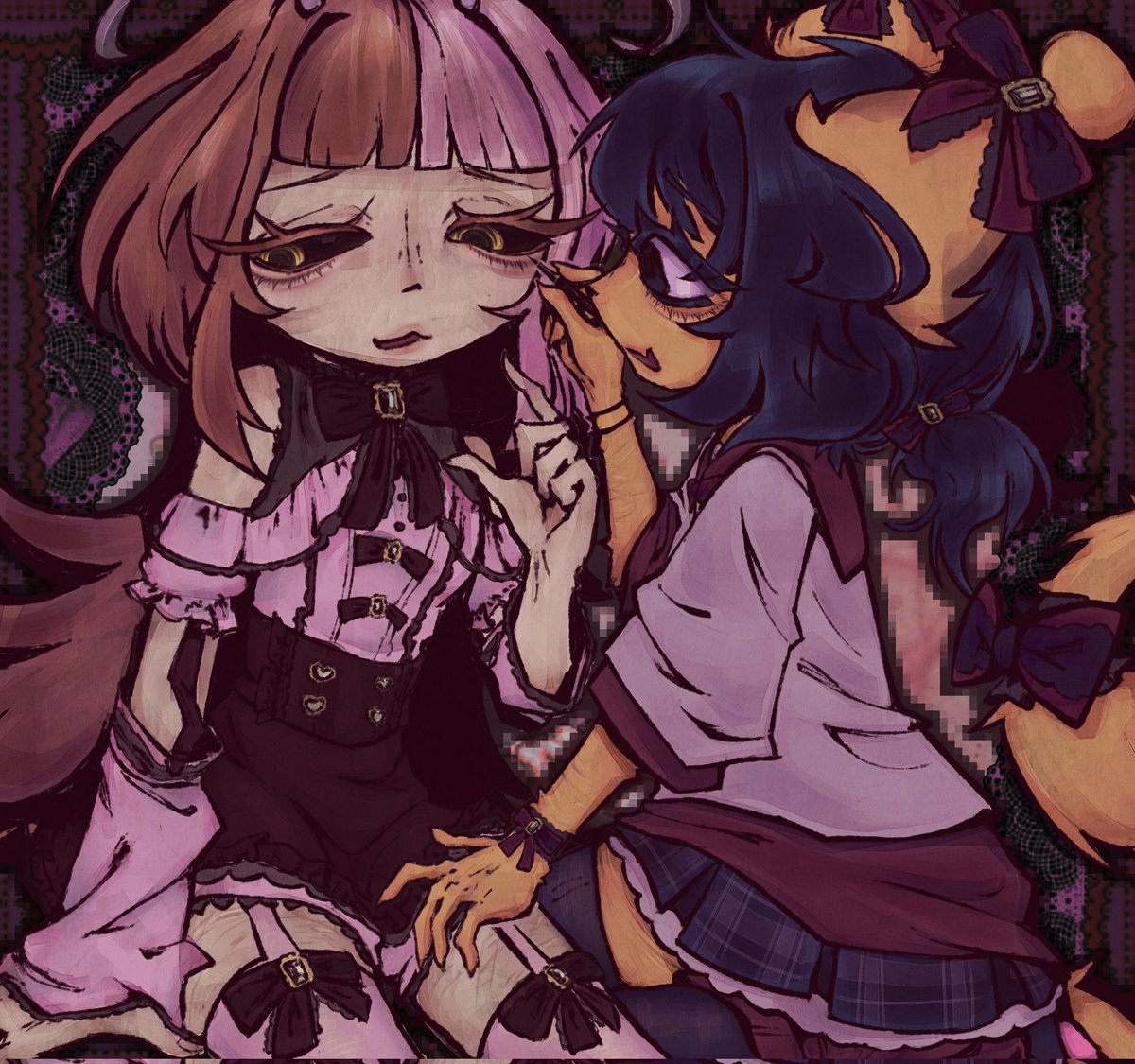 Hhssjhs bday piece that was actually a Valentines piece I never finished rendering bc I'm a bum so so sorry <a href="/MOLLENXP/">MOLLEN ｡*ﾟ+ 🦐💛</a> thanks for forcing me to suffer🩷