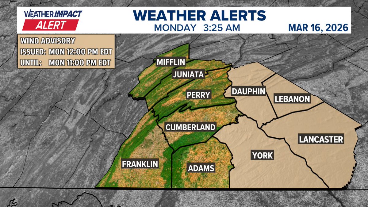 amichaelswx's tweet photo. Update | A #WeatherImpactAlert has been issued. Visit https://t.co/AjQ2bKyeZo for more. #FOX43 #PAWX https://t.co/LX3eQKPxkE