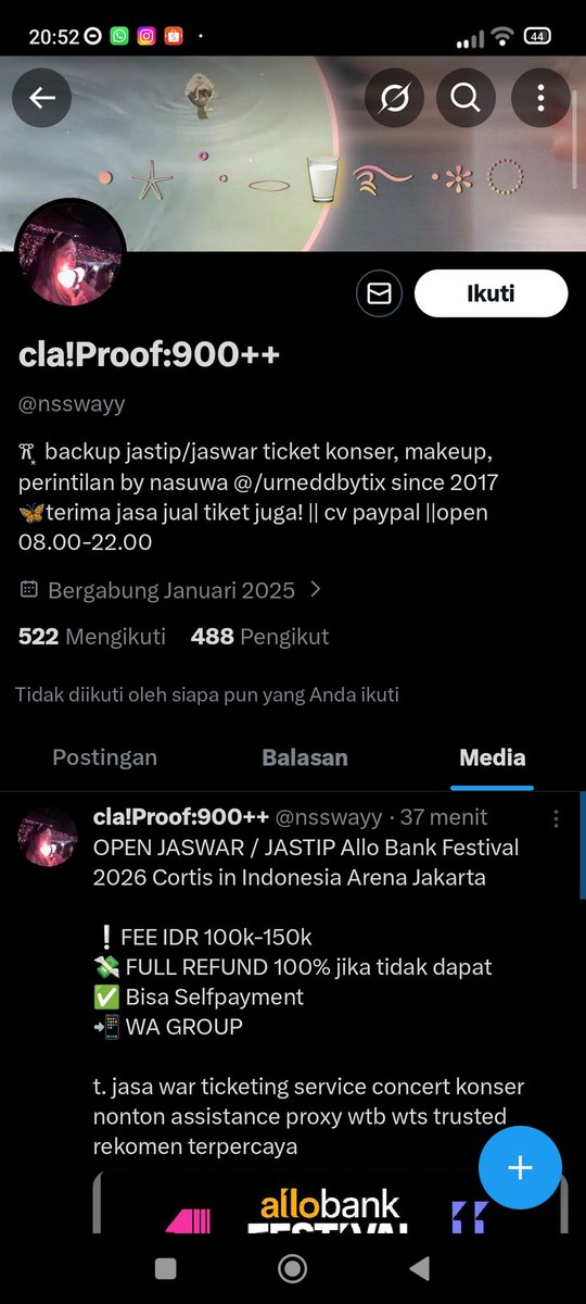 junmine2212's tweet photo. AKUN JASTIP SCAMMER !!!
attention, untuk semua warga x jangan pernah mau buat pake jastip dia, 100% scam dn gk amanah, gua saranin buat semua warga x mending kalo mau jastip jangan ke dia
@thlscaa hati² ni sama akun ini ya guys, bantu viralin guys

#scam #penipu https://t.co/EZbO5y1bqp