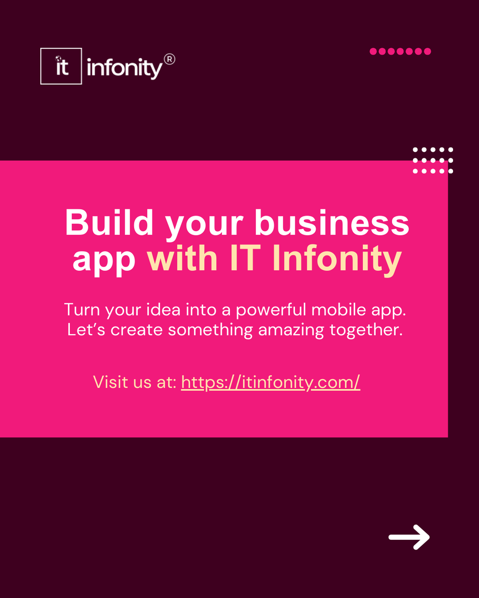 itinfonity's tweet image. Mobile apps are no longer just for big brands.

Today, businesses of all sizes are using mobile apps to connect with customers, increase engagement, and boost sale

#MobileAppDevelopment #BusinessGrowth #DigitalTransformation #AppDevelopment #TechInnovation #StartupGrowth