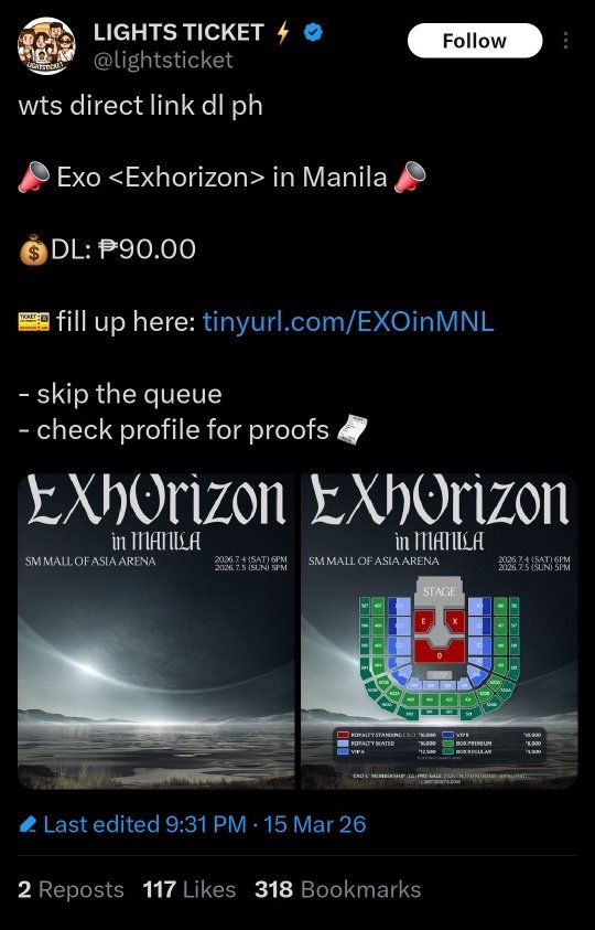 BunnyCottonL's tweet photo. Direct/bypass link for tickets? Is this allowed po? @pulpliveworld @smtickets https://t.co/F1IqL6fZcu