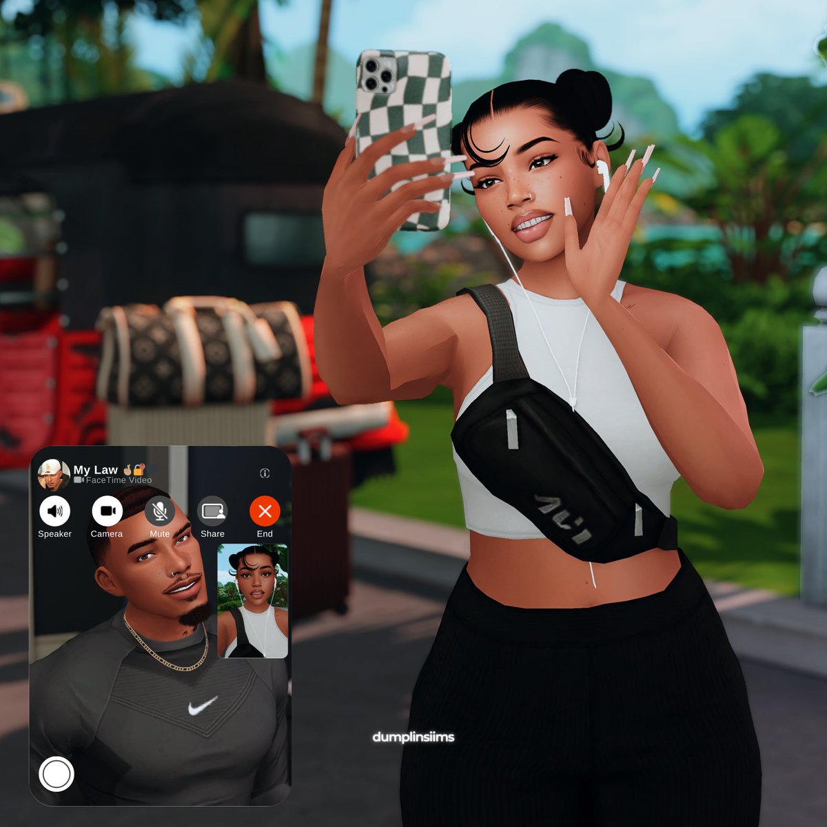 arrived at the airbnb 🧳🖤