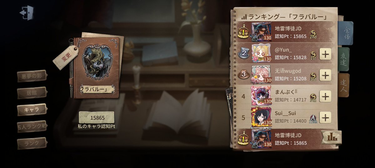 SabaH_IdV's tweet photo. ついに1位バッチ来た！
星稼ぐためにまだまだ使い続けるけど一旦目標は達成したから少し気楽にランクマできる( - · - ˆ )
次は今シーズンを1位で終われるように頑張る
 #第五人格 https://t.co/oNwkSikpVk