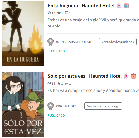 después de una semana y media apenas le puse portada a estos dos fics Estherdon que subí a Wattpad jajaj