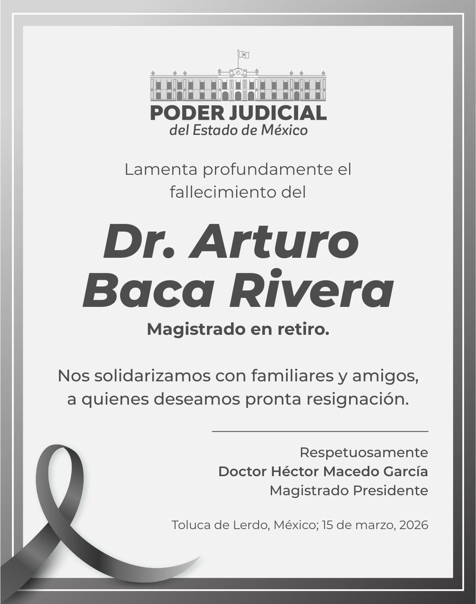 PJEdomex's tweet photo. Expresamos nuestro más sentido pésame. https://t.co/xKLyTBKP8n