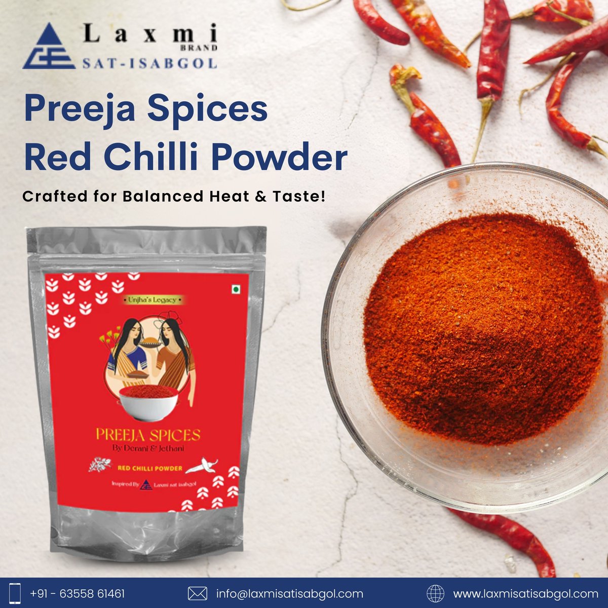 laxmiisabgol's tweet image. Add bold flavour and vibrant colour to your dishes 🌶️

Preeja Spices Red Chilli Powder delivers balanced heat and a consistent taste for everyday cooking.

Visit: laxmisatisabgol.com/products/preej…

#LaxmiSatIsabgol #PreejaSpices #RedChilliPowder #FlavourBoost #FoodSeasoning #FreshSpices
