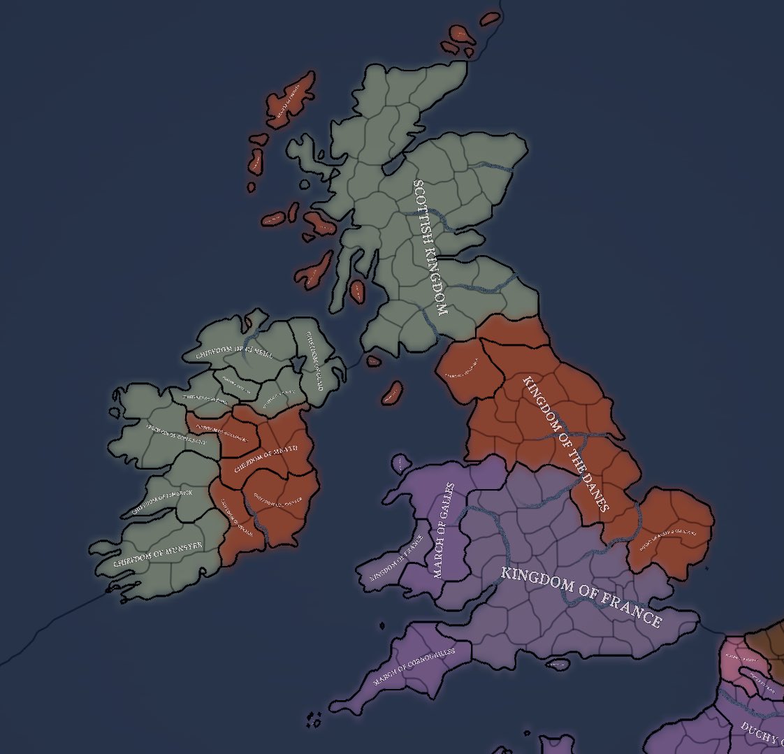 frickology1's tweet photo. instead of showing that clusterfuck, here’s the British Isles, 1048 years after the Umayyad victory at the Battle of Tours https://t.co/8foqgawsbh