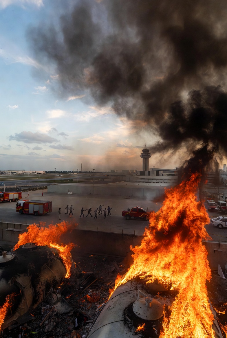 🔥Breaking #News:  Iranian drone strikes near #Dubai International Airport have reportedly targeted fuel tanks, causing a massive fire and injuring several Indian workers at the site.