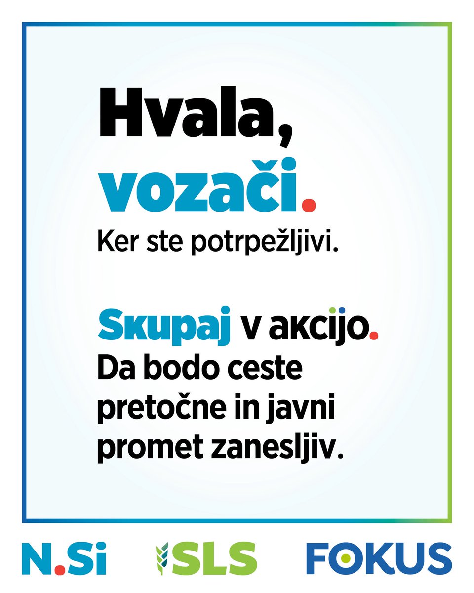 NovaSlovenija's tweet image. Iz programa skupne liste NSi, @strankaSLS, @Fokus_stranka: 

- V zastojih prednost potniškemu prometu
- Šestpasovne mestne vpadnice
- Regionalne hitre ceste
- Dvotirne hitre železnice

#skupaj #volitve2026