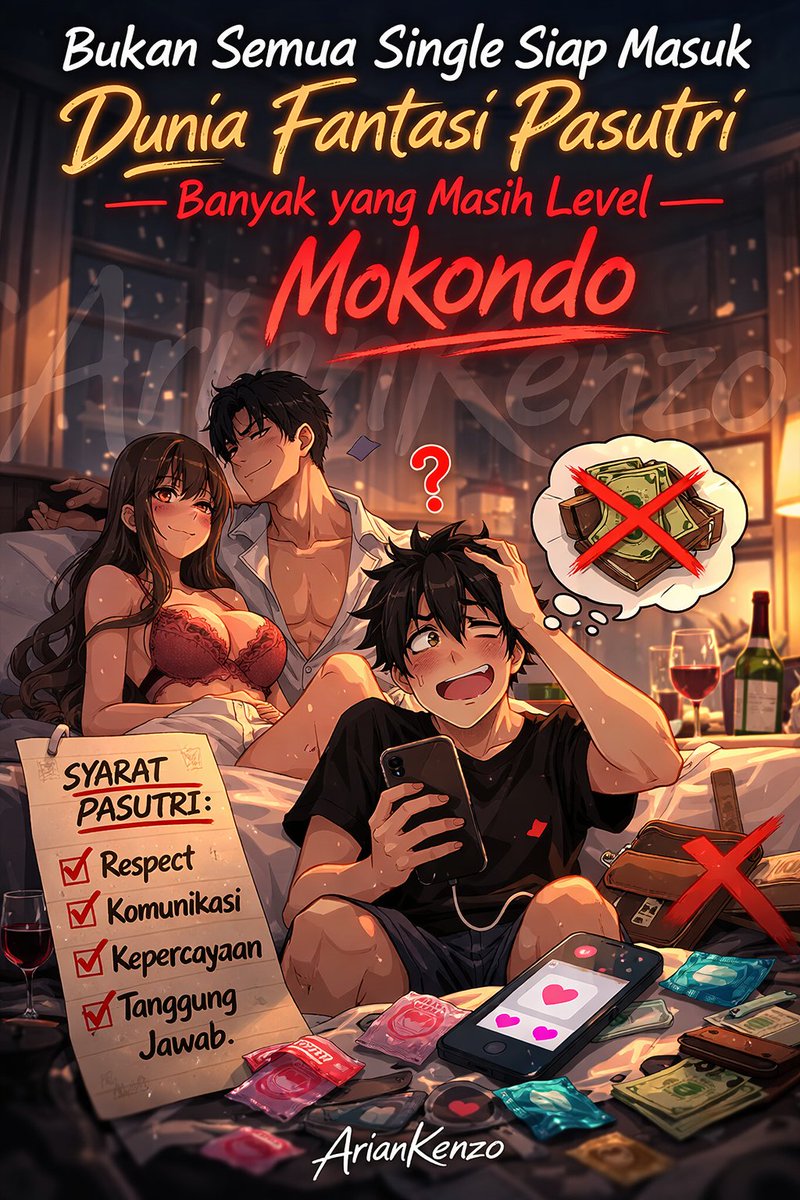 ArianKenzo's tweet photo. Bukan Semua Single Siap Masuk
Dunia Fantasi Pasutri
➖Banyak Yang Masih Level➖
Mokondo

Mengenal “Spesies” Mokondo

Dalam Dinamika Fantasi Pasutri 3some dan Cuckolad

Kalo kalian cukup lama berada di dunia fantasi pasutri, pasti sudah tidak asing dgn satu kata ini

Mokondo
Biasanya muncul di bio atau postingan pasutri sperti
👉No Mokondo
👉Mokondo minggir
👉Pasutri curhat ketemu partner Mokondo lagi

Tapi sebenarnya..
Apa sih Mokondo itu?
Spesies jenis apa ini sampe banyak pasutri “alergi” mendengarnya?

Mari kita bahas
Apa Itu Mokondo?
Singkatnya..
Mokondo adlh orang yg datang hanya bermodal omongan dan nafsu

Biasa orang menyebut Mokondo = Modal Kont*l Doang

Tanpa
👉kesiapan
👉tanggung jawab
👉respect
Tapi dalam konteks 3S pasutri, Mokondo bukan sekedar soal materi.. yg lebih bermasalah justru mentalitasnya

Karena yg dibutuhkan dalam dinamika sperti ini bukan cuma keberanian.. tapi juga kedewasaan

Ciri-ciri Partner Mokondo

Mari kita uraikan dgn bahasa yg paling mudah dipahami

1️⃣ Modal Nafsu, Nol Kesadaran

Mokondo sering mengira bahwa 3S itu sperti bonus gratis
Padahal kenyataannya 3S adlh dinamika relasi

Ada
👉komunikasi
👉batasan
👉kesepakatan
👉kenyamanan tiga pihak

Kalo datang cuma dgn nafsu..
ya jelas pasutri langsung pasang alarm

2️⃣ Tidak Menghargai Pasutri Sebagai Satu Kesatuan

Ini salah satu red flag terbesar
Ciri khas Mokondo
👉lebih fokus ke istri
👉mengabaikan keberadaan suami
👉mencoba memecah komunikasi

Padahal dalam dinamika sehat
Pasutri adlh satu unit. Bukan dua orang yg bisa dipisahkan sesuka hati

3️⃣ Alergi Aturan
Kalimat khas Mokondo biasanya sperti
“Ribet banget sih..”
“Kebanyakan aturan..”
“Santai aja kali..”

Padahal aturan dibuat utk
👉menjaga kenyamanan
👉menjaga keamanan
👉menjaga hubungan pasutri

Kalo dari awal sudah alergi aturan.. biasanya pasutri sudah tahu arahnya ke mana

4️⃣ Minim Tanggung Jawab Emosional

Mokondo biasanya sangat aktif di awal. Tapi begitu keinginannya tidak terpenuhi? Langsung ghosting

Karena yg dia cari bukan relasi sehat. Yg dia cari hanya kesempatan

5️⃣ Merasa Dirinya Pusat Fantasi

Ini yg paling sering terjadi.Kalimat klasiknya
“Ini kan fantasi kalian, aku cuma bantu wujudin”

Padahal kenyataannya Partner adlh tamu dalam dinamika pasutri

Bukan pemeran utama
Yg seharusnya diutamakan adlh
👉kenyamanan pasutri
👉keinginan pasutri
👉batasan pasutri

Jadi Kesimpulannya..

Dalam dunia 3S pasutri
Mokondo bukan hanya miskin uang
Tapi juga miskin kedewasaan

Karena partner Mokondo biasanya datang hanya membawa
👉Nafsu
👉Ego
👉Ekspektasi sepihak

Tanpa membawa hal yg jauh lebih penting, yaitu
👉Empati
👉Respect
👉Kesabaran
👉Tanggung jawab

Partner yang Dicari Pasutri Bukan yang Paling Berani

Tapi yg
✔paling dewasa
✔paling menghargai dinamika
✔paling mengerti batas
✔paling bisa menjaga kenyamanan

Karena pada akhirnya..

Dalam dinamika sperti ini yg dicari bukan petualang,
melainkan orang yg bisa dipercaya