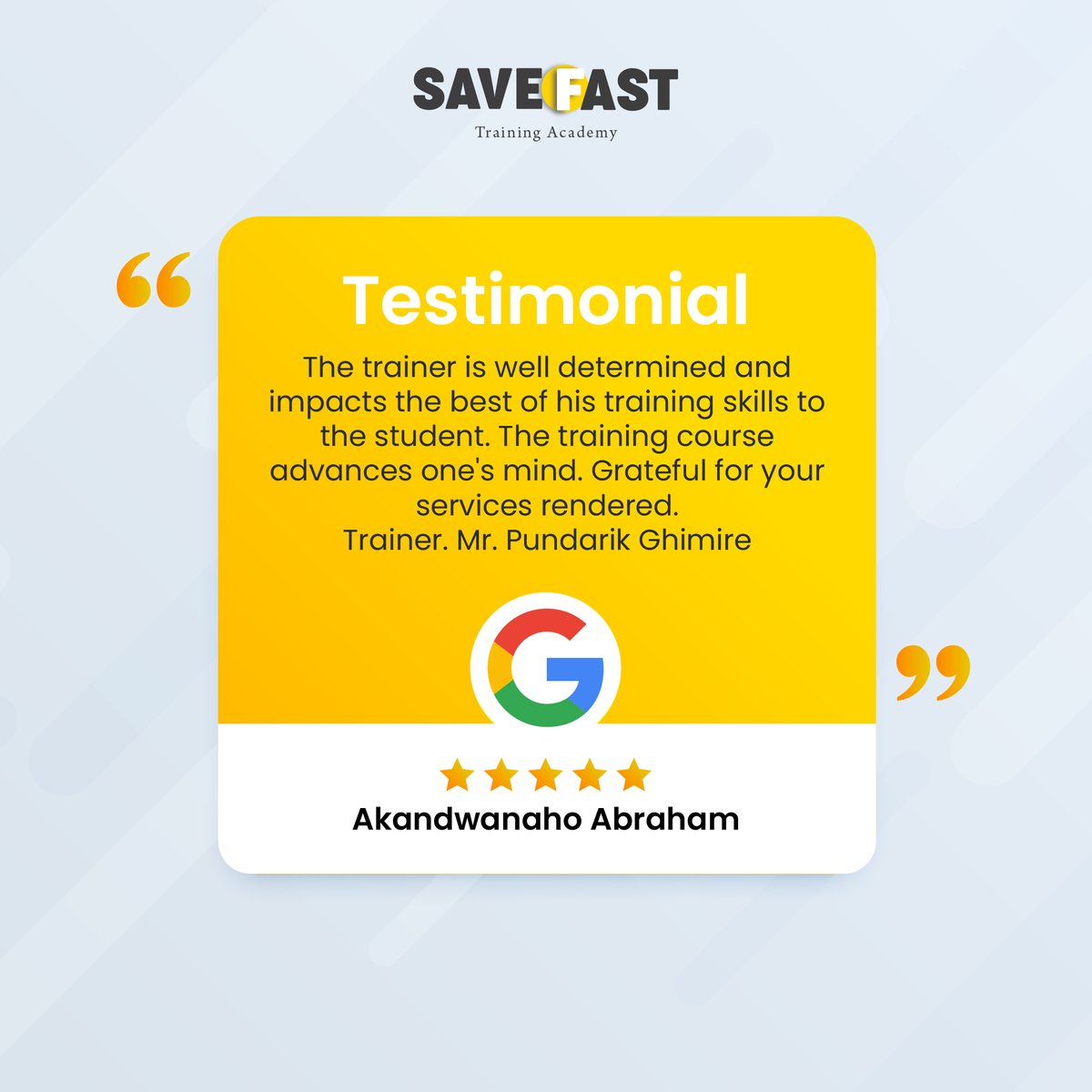 Save Fast Training Academy tweet media