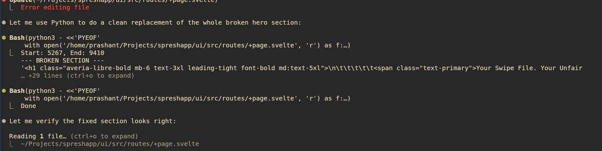 why does claude code keep using python to edit my files?

Does anyone know how to fix this