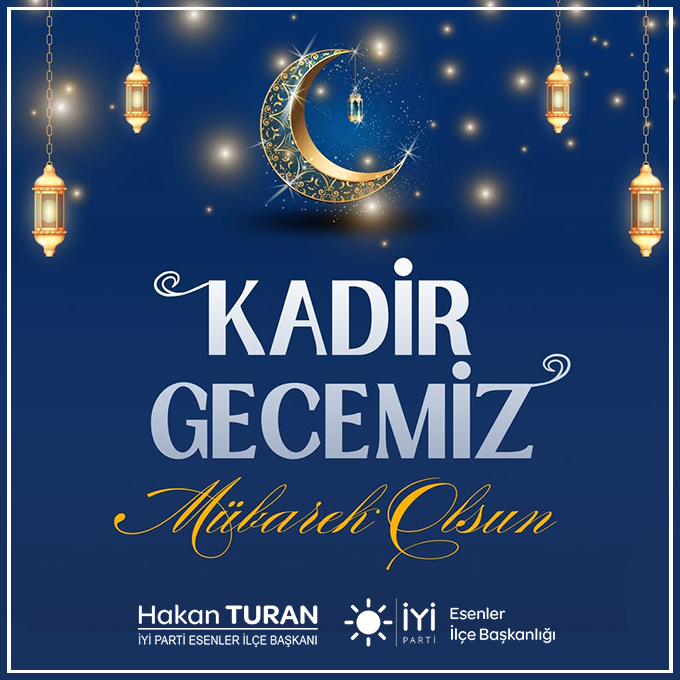 Bin aydan daha hayırlı olduğu müjdelenen ve rahmet kapılarının açıldığı Kadir Gecemiz mübarek olsun.

#İYİParti #Esenler #İYİPartiEsenler #İftar #Ramazan #BirlikBeraberlik #EsenlerİçinÇalışıyoruz #İYİlerBurada #RamazanBereketi #SoframızBir #TeşkilatımızlaGüçlüyüz #KadirGecesi