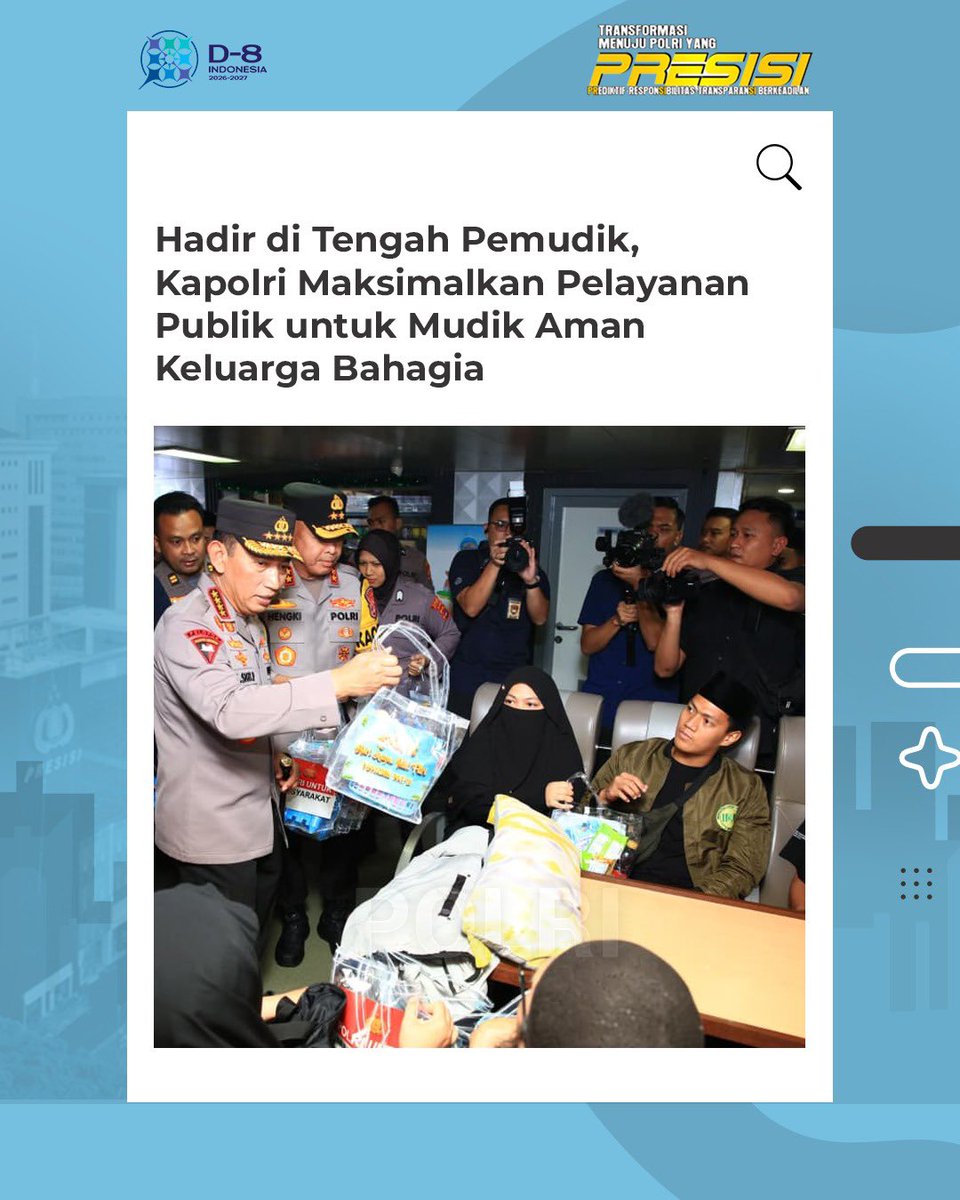 Res1Tulungagung's tweet photo. Kapolri  meninjau arus mudik Lebaran 2026 di Dermaga Eksekutif Pelabuhan Merak, Banten. Kapolri menekankan bahwa Kepolisian akan memberikan pelayanan kepada masyarakat. Polri Terus Berkomitmen Maksimal Memberikan #PengamananMudik2026 dan Pelayanan Hari Lebaran 1447 H https://t.co/sj23aXaUoq