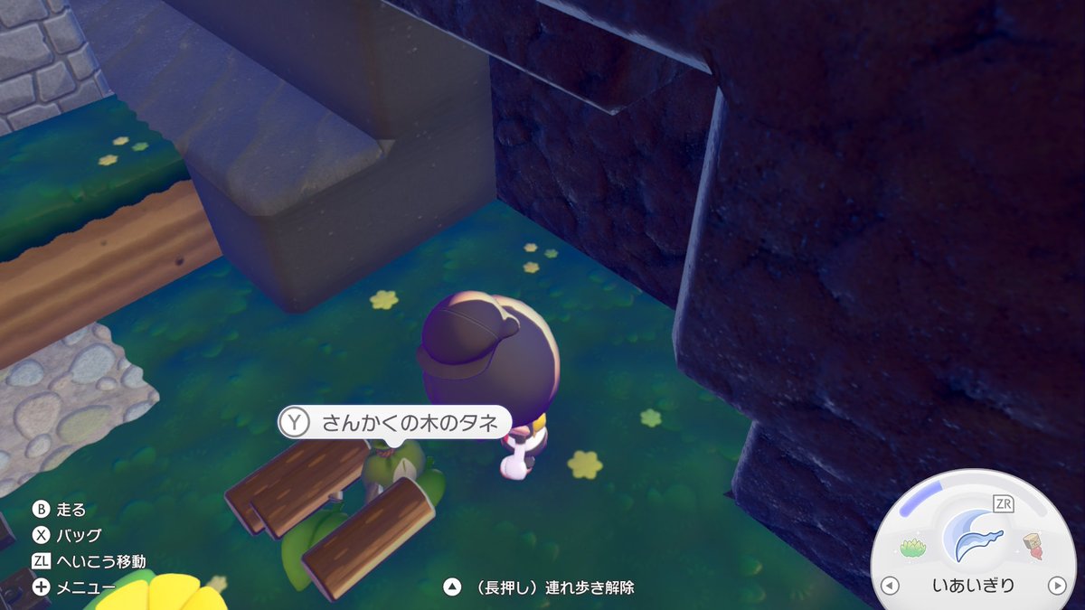 ぽこあ、いあいぎりでこんな感じに丸太になるんですけど、中にタネが混ざってるので切り倒してもまた育てられるのでとてもよい🌲
