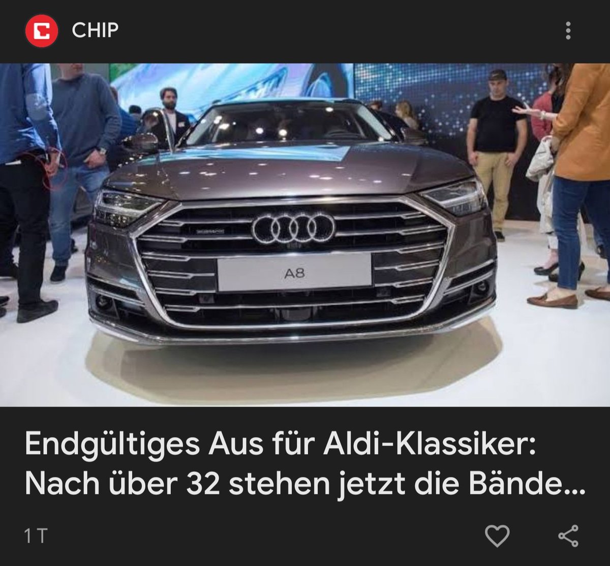 Ach Mist und ich dachte der wär bald wieder im Angebot... Aldi A8 gibts nicht mehr 🥲