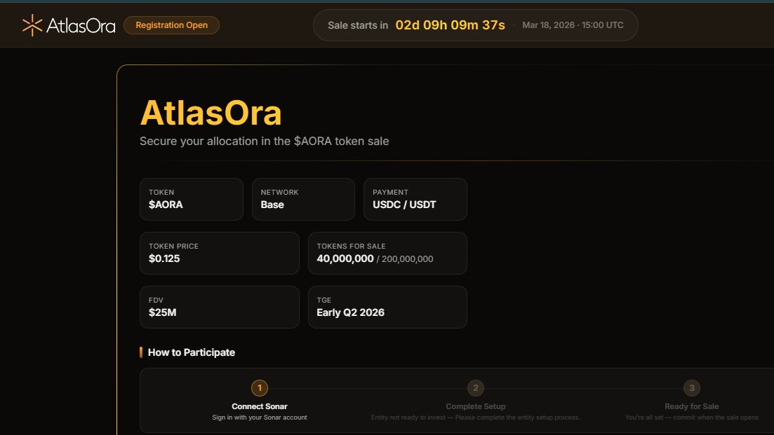 Don't miss out on the #AtlasOra ICO! 🚀 Building the next generation of rental ecosystems. 🏠✨
<a href="/AtlasOraRentals/">Atlas</a> 
Details: atlasora.foundation/ico