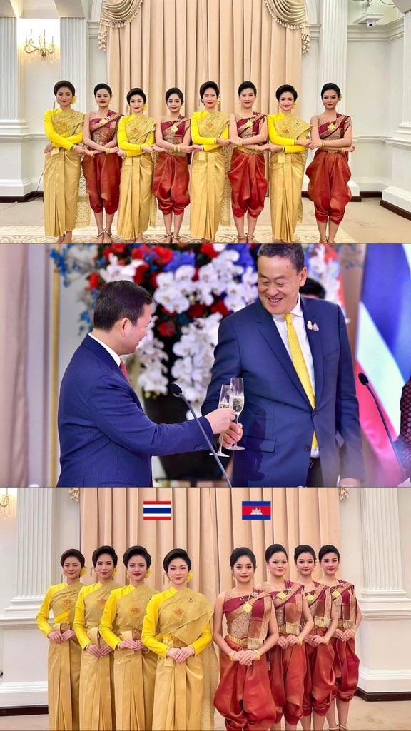 anna_nunaa's tweet photo. 🇹🇭🇰🇭 | Throwback to Feb 7, 2024 Cambodia’s Prime Minister Hun Manet on an official visit to Bangkok, meeting Thai Prime Minister Srettha Thavisin.

Cultural performances were also held during the visit, showcasing traditional Thai and Cambodian national costumes.
#chudthai 🇹🇭 #sampot  🇰🇭