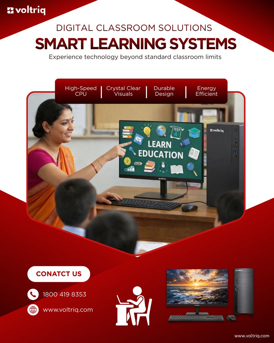 voltriq's tweet photo. VOLTRIQ MAKE IN INDIA

"DIGITAL CLASSROOM SOLUTIONS
SMART LEARNING SYSTEMS"

'Experience technology beyond standard classroom limits'

#voltriq #voltriqindia #manufacturer #business #gamingpc #computer #desktop #pc #desktoppc #SmartEducation #SmartClassrooms #SmartSchools https://t.co/CLsZfoC3Wg