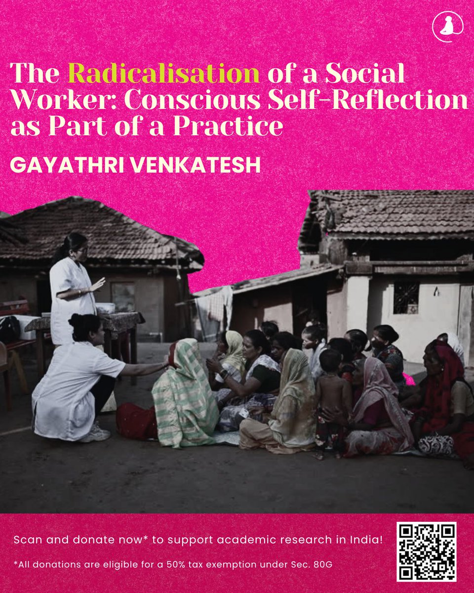 monkprayogshala's tweet image. 📌 #BlogAlert
Read Gayathri Venkatesh’s “The Radicalisation of a Social Worker: Conscious Self-Reflection as Part of a Practice” in this week’s blog!

Link: buff.ly/InlnH3B

💛 Support independent academic research in India!
🔖 Donate now: buff.ly/e3QVJyV