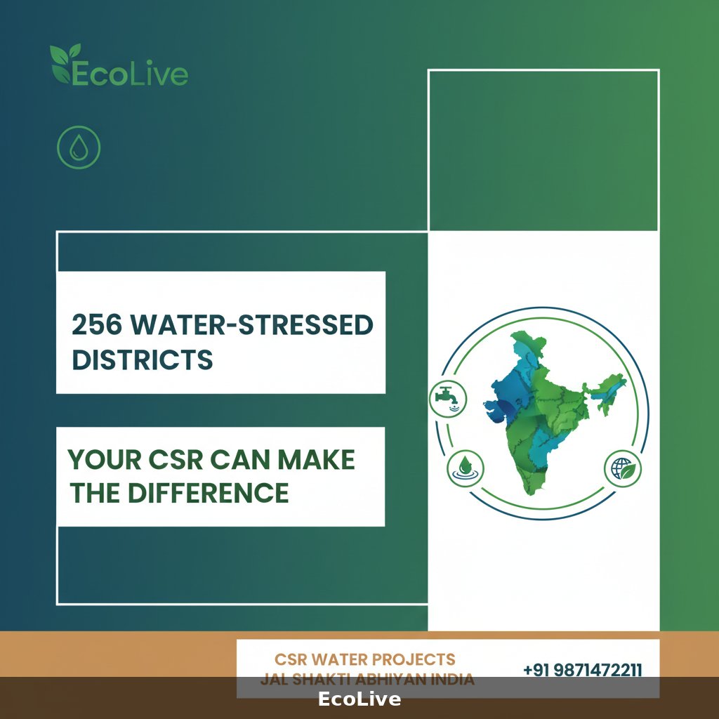 Ecolivein's tweet photo. 256 water-stressed districts. 1,592 blocks in crisis.

India's Jal Shakti Abhiyan is racing to secure India's water future.

Here's why your company's CSR should be part of this mission 🧵

#JalShaktiAbhiyan #CSRIndia https://t.co/mQnE763bTW