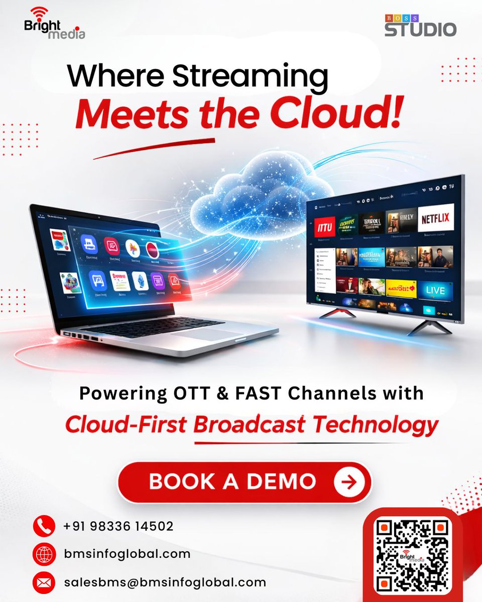 Brightmedia4u's tweet photo. Launch your OTT platform or FAST Channel with BOSS Studio.
Cloud-first. Simple. Scalable.

Visit - https://t.co/ie3xe0JglJ

#whitelabel #CMS #sales #broadcaster #broadcast #fastchannels #ottplatform #StreamingSolutions #mediatechnology #BroadcastTech #StreamingTechnology https://t.co/MuKHGxpSph