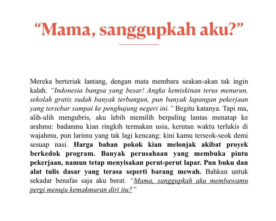 Mama, sanggupkah aku?