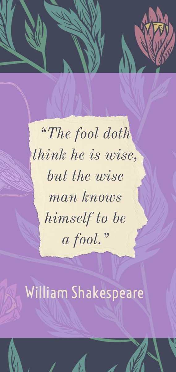 DeboraAdoptante's tweet photo. FAMOUS POETS
“The fool doth think he is wise, but the wise knows himself to be a fool.” William Shakespeare
Photo by Adobe. 
#WilliamShakespeare #Adobe #DeborahAdoptantePoetry #DeborahAdoptante https://t.co/h1v6yCqwPD