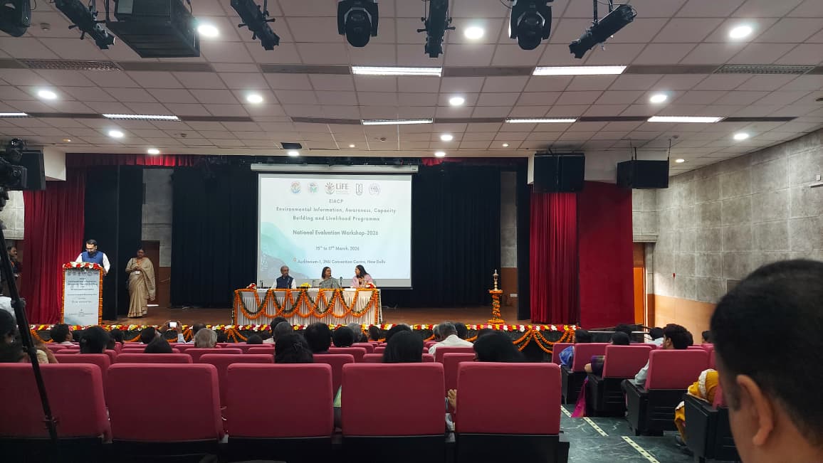 eiacpshillong's tweet photo. EIACP PC-Hub, SCSTE, Meghalaya at the EIACP National Evaluation Workshop 2025–26 held at Jawaharlal Nehru University, New Delhi from 15th to 17th March 2026. @scstemeghalaya @moefcc @EIACPIndia https://t.co/Y2asB7lvsX