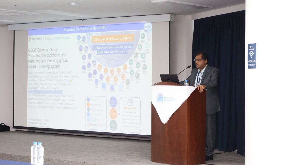 incoismoes's tweet image. 🎙️ Plenary Highlight at #IOGOOS2026
Dr. Balakrishnan Nair, Director @INCOIS, speaks on:
🌊 Sustained Ocean Observation Networks in the Indian Ocean for Services &amp;amp; Climate Studies
Strengthening ocean monitoring for better climate &amp;amp; marine services.
#OceanScience #IndianOcean