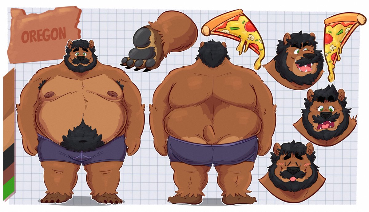 Reference sheet for a teddy bear <a href="/EyedGrizzly/">"BlueEyedGrizzly" AKA Titus</a> 🐻✨