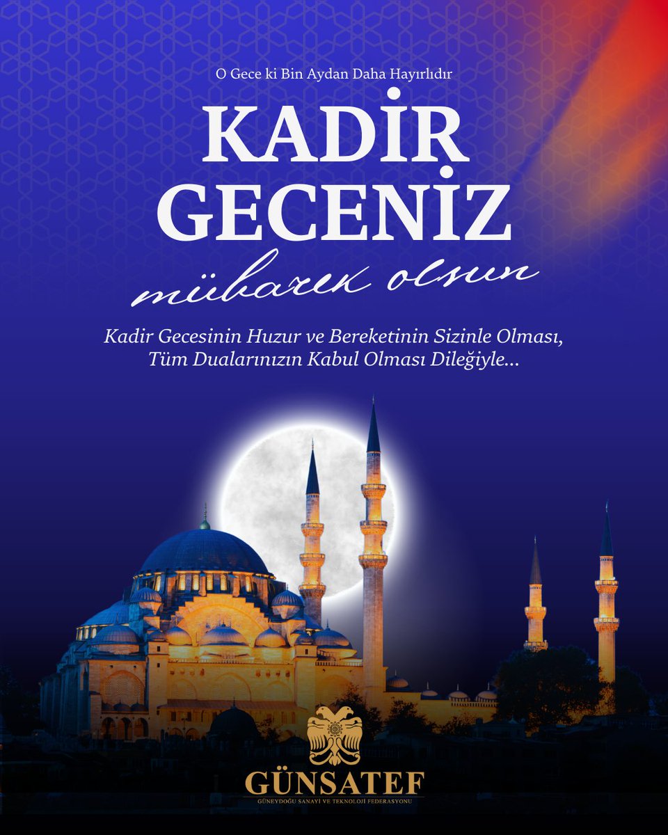 gunsatef's tweet photo. Bin aydan daha hayırlı olduğu müjdelenen bu gecenin, tüm İslam âlemi ve bütün insanlığa hayırlar getirmesini yüce Rabbimizden niyaz ediyoruz.

#KadirGecemizMübarekOlsun https://t.co/CTil4g9LLY