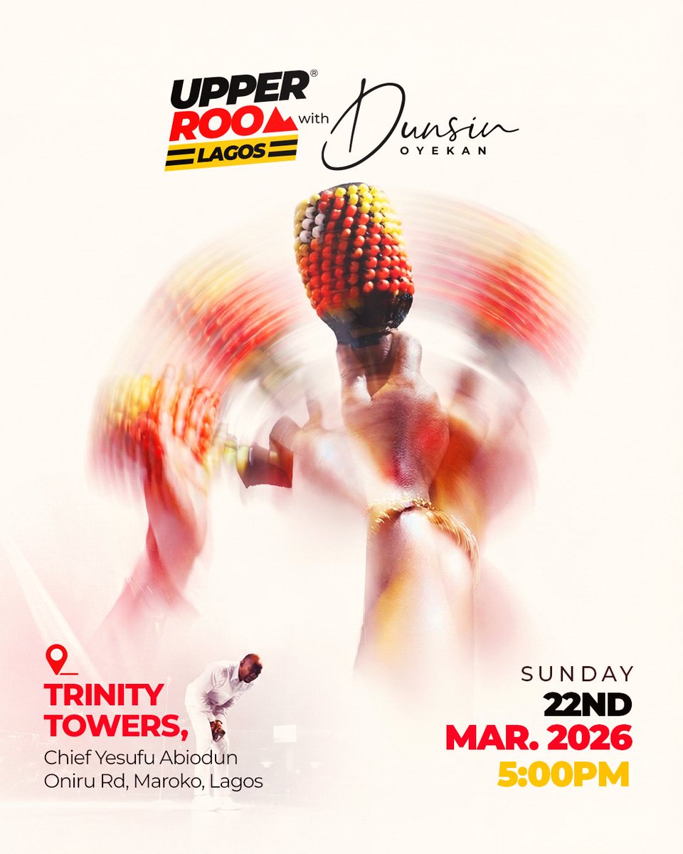 UPPER ROOM LAGOS IS BACK
This is your reminder that something sacred is about to happen in the city. Upper Room Lagos is coming to Trinity Towers, and if you have ever encountered the presence of God in a room full of worshippers, you already know you cannot afford to miss this.