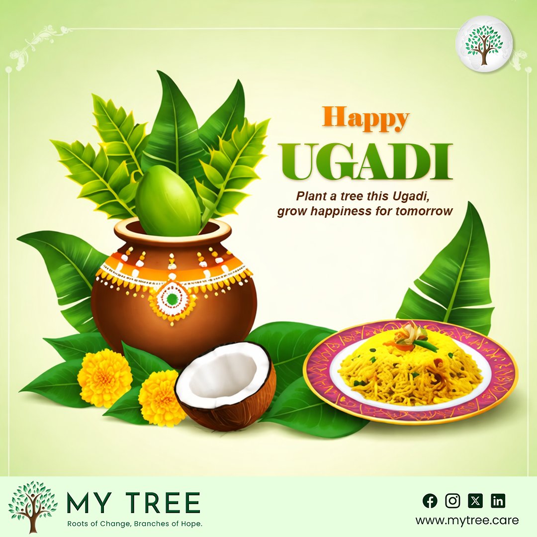 mytree70's tweet photo. 🌿✨ Happy Ugadi from MyTree Enviros! ✨🌿

This Ugadi marks a beautiful beginning of a new year filled with hope, growth, and prosperity. 

#HappyUgadi #Ugadi2026 #MyTreeEnviros #GreenFuture #PlantMoreTrees #SustainableLiving #EcoFriendly #TreePlantation https://t.co/dWY2cr1nyR