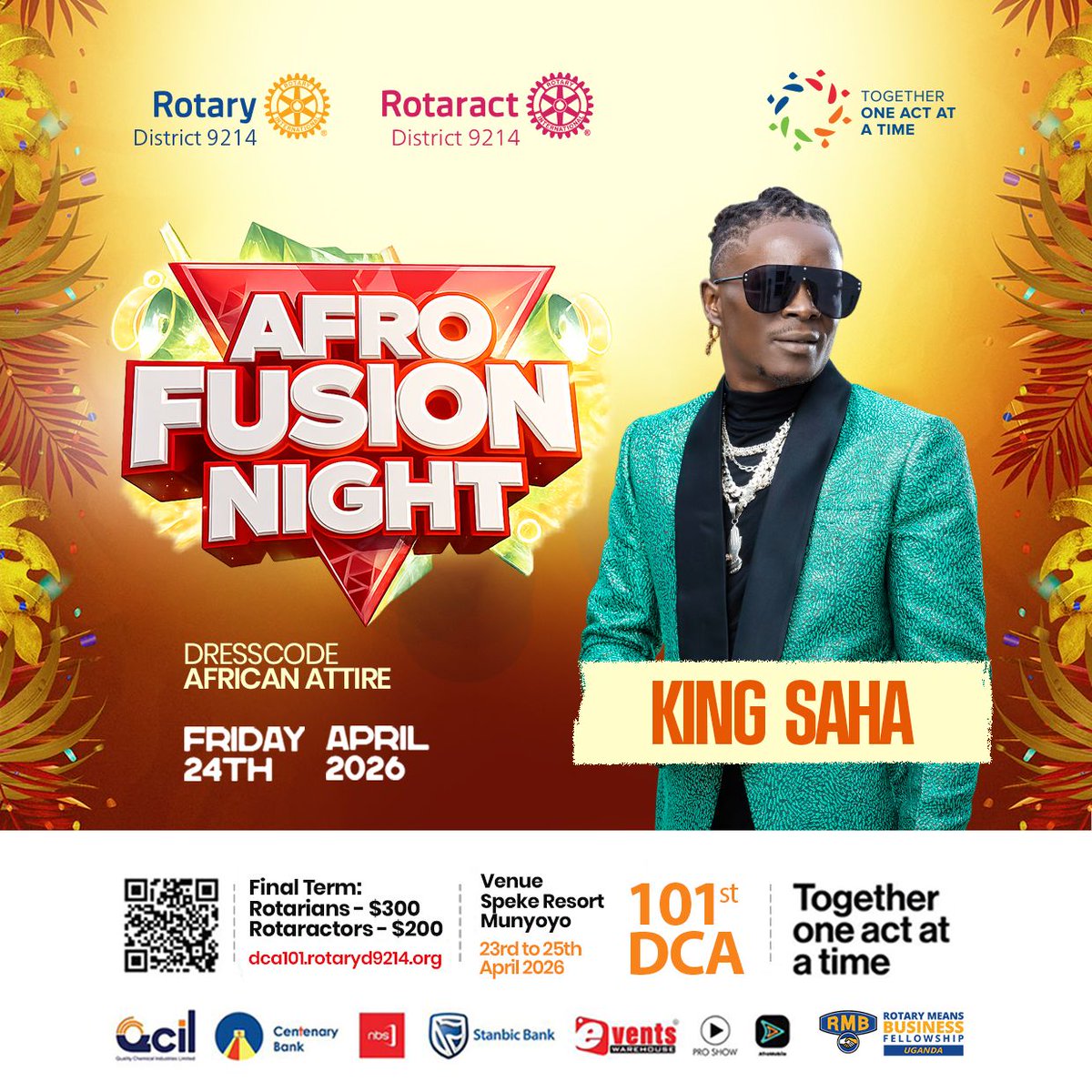 nbstv's tweet image. Afro beats, African style, and an unforgettable night

Catch King Saha live at the Afro Fusion Night during the 101st DCA on April 24, 2026 at Speke Resort Munyonyo

#TogetherOneActAtATime #DCA101 #NBSUpdates