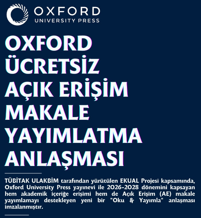 TÜBİTAK ULAKBİM – Oxford University Press (OUP) anlaşması (2026-2028) ile #DokuzEylülÜniversitesi araştırmacılarına:

✅ 2026 Yılı: 400 Adet (ÜLKE KOTASIDIR) Açık Erişim Yayın Hakkı
✅ APC Ücreti Yok-> Ücretsiz Açık Erişim

Çalışmalarınızı gönderin! 📚

👉kutuphane.deu.edu.tr/tr/oku-ve-yayi…