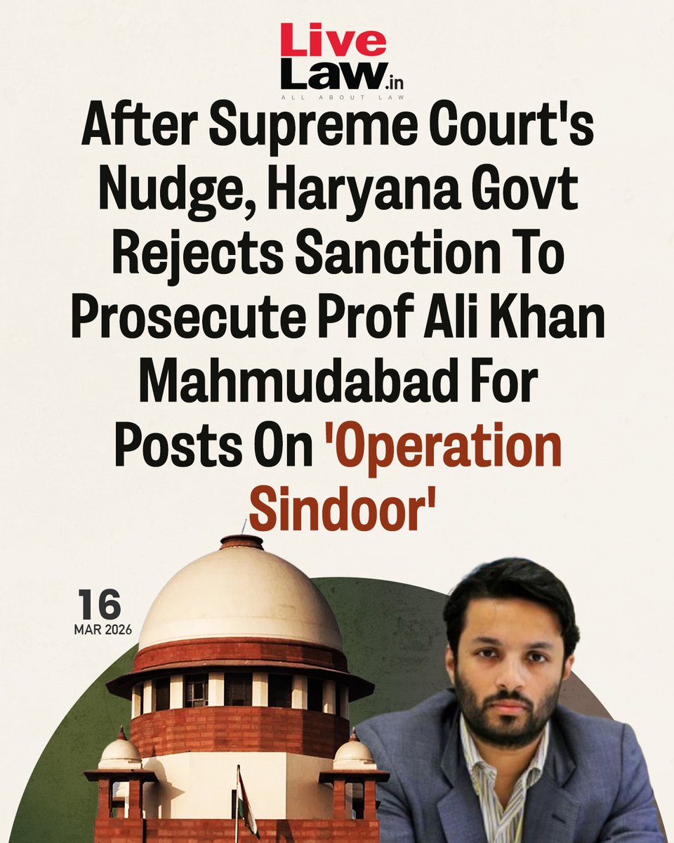 The Haryana Government on Monday informed the Supreme Court that it has refused to grant sanction to prosecute Ashoka University Professor Ali Khan Mahmudabad in the criminal case registered over his social media posts regarding “Operation Sindoor.”
Read more: