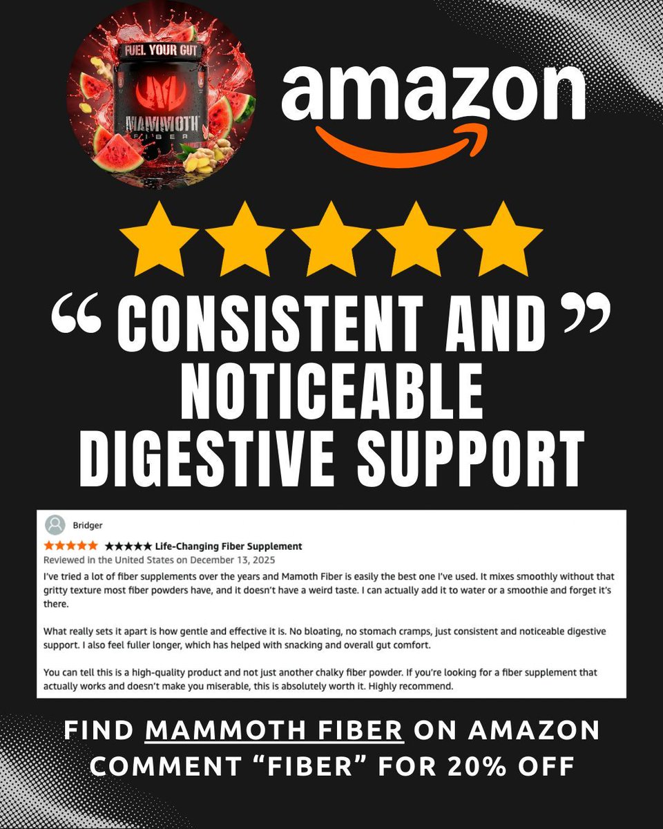 GetMammothFiber's tweet photo. Link in BIO. Comment “FIBER” for 20% off!

#GetMammothFiber #fiber #guthealth #digestivehealth #highfiber https://t.co/fVYeQ5lMnu