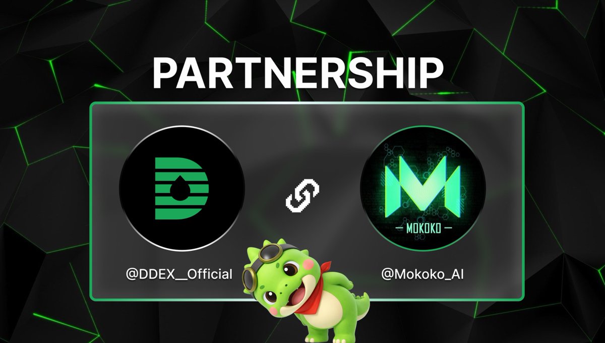 DDEX x <a href="/Mokoko_AI/">Mokoko</a> Partnership Announcement 🤝
We are thrilled to announce a strategic partnership with Mokoko, the AI-powered infrastructure driving the next generation of Web3 gaming.

Mokoko provides a complete suite for games—from multi-chain SDKs to an intelligent agent