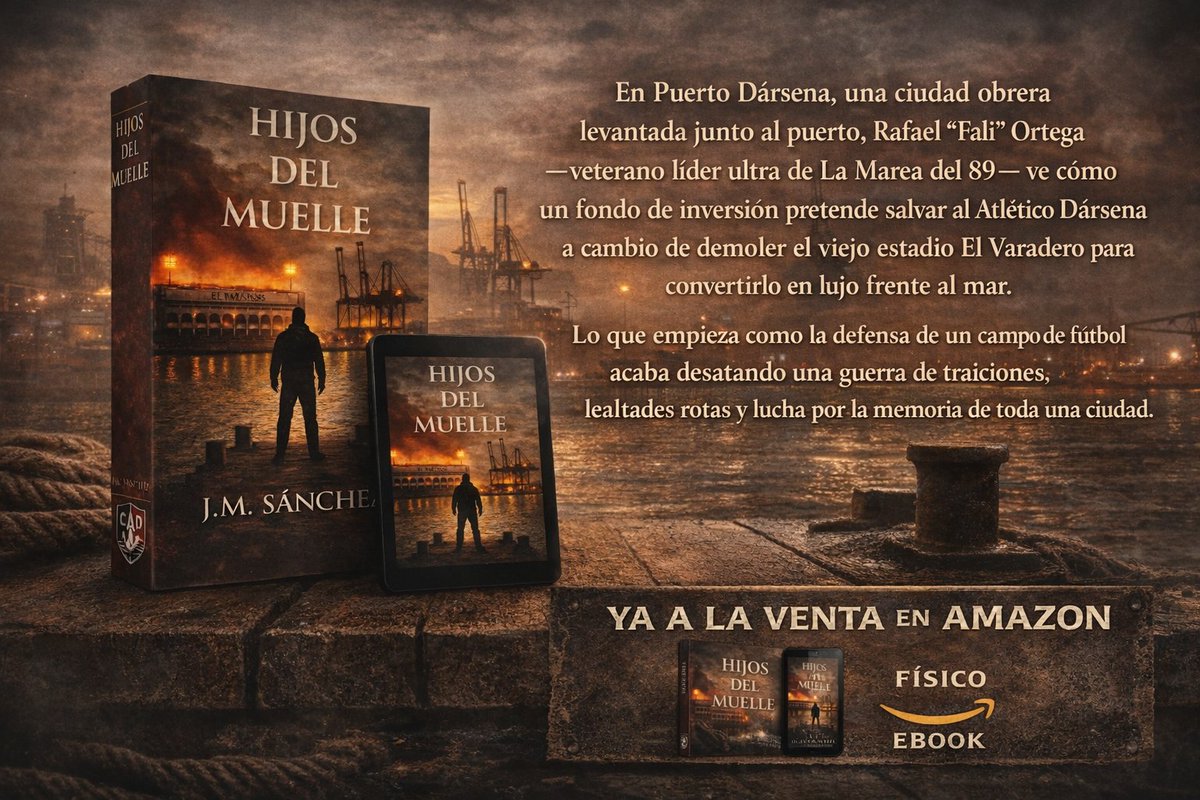 HijosDelMuelle's tweet photo. "Hay estadios que son solo fútbol.
Y otros que son la memoria de una ciudad entera."

Ya a la venta.

📖Tapa blanda: https://t.co/50Rr1fMepB
📱eBook: https://t.co/T9cIKe0T0U https://t.co/YmvsJb1TWN