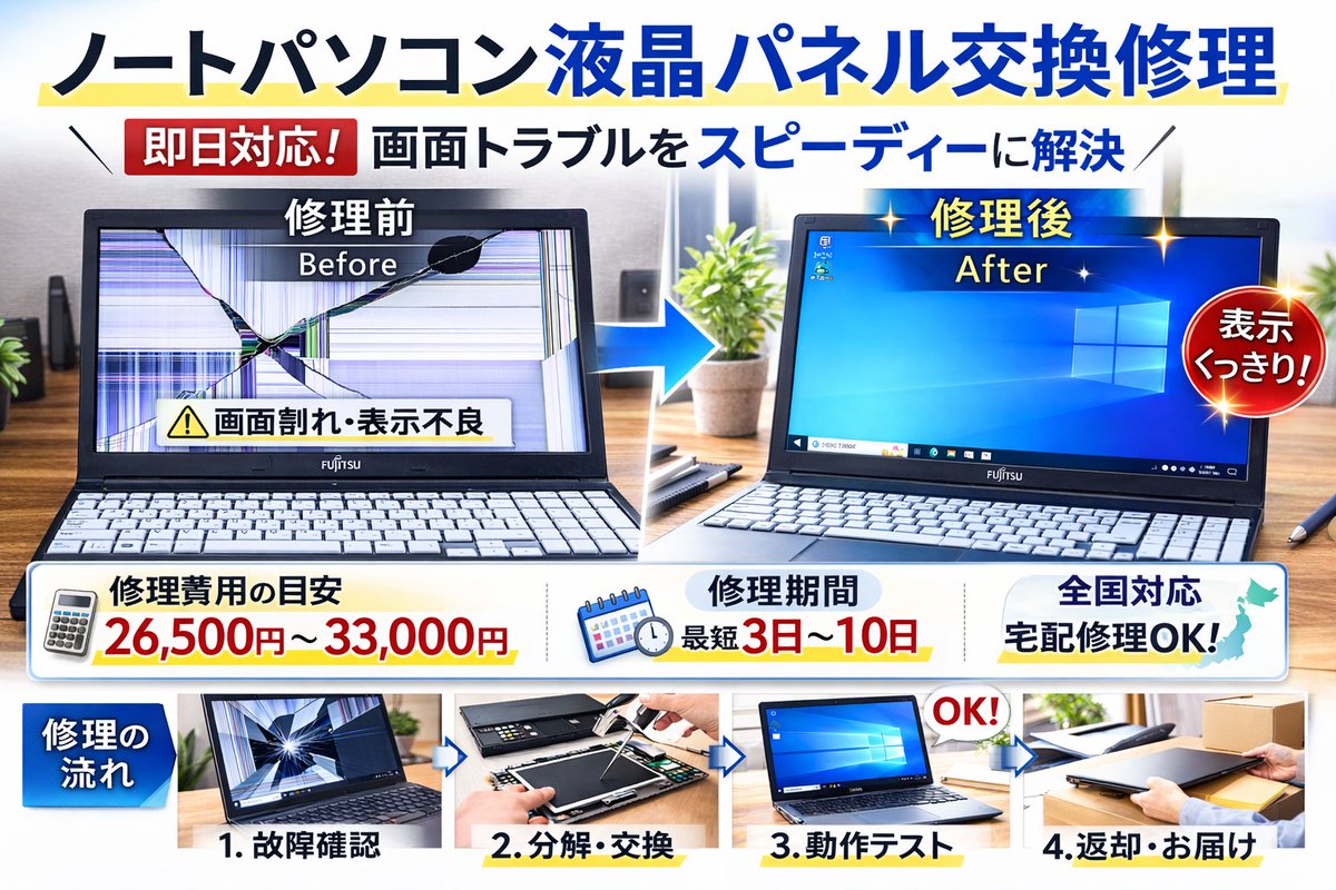 YourPCSupport's tweet photo. 今回、#ノートパソコン の #液晶パネル交換 の作業事例のブログを追加しましたので、参考にして下さい。パソコンヘルパー博多では、他社と比較しても、お安く液晶パネル交換作業(パーツ代込)、そして、最短日数で納品をさせて頂きます。全国対応、#宅配修理 を始めました。
https://t.co/PIcs9j4v6F https://t.co/IOiC9E7Vq4